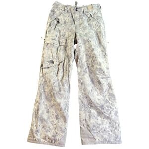 The North Face Snow Pants Womens Medium Gray Digital Camo Waterproof Cargo Logo